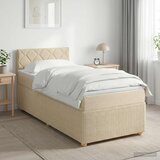  Boxspring krevet s madracem Krem 90 x 190 cm Tkanina | shoptok.hr