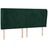  Uzglavlje s ušima tamnozeleno 203x23x118/128 cm baršunasto | shoptok.hr