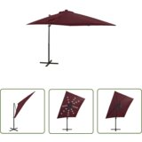  The Living Store Vrtni senčnik z LED lučkami bordo rdeč 250 cm - Previsni Senčnik, (21743678) Cene