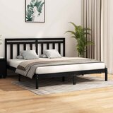  Okvir za krevet od masivne borovine crni 200 x 200 cm | shoptok.hr