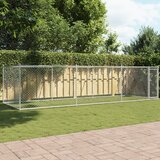 vidaXL Kavez za pse s vratima sivi 6 x 2 x 1 5 m od pocinčanog čelika | shoptok.hr
