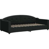  Dnevni krevet s madracem crni 90 x 200 cm od tkanine | shoptok.hr