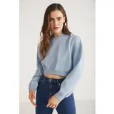 Grimelange AMY Women's 100% Organic Cotton Blue Sweatshirt