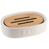 Tendance Posuda za sapun bath 12,5x9,5x3,2 cm keramika/bambus bela-bambus Cene