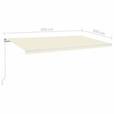 Tenda na ručno uvlačenje 600 x 350 cm krem | shoptok.hr