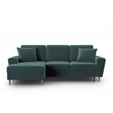 Cosmopolitan Design Petrolej zelena baršunasti sklopiva/s prostorom za odlaganje kutna garnitura (s lijevim kutom/s ležaljkom) Kyoto – | shoptok.hr