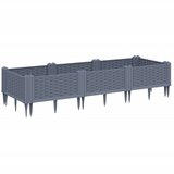 Maison Chic Cvetlično korito - Cvetlični Lonec z zatiči sivo 125x40x28,5 cm PP, (21790519) Cene