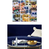 Wallity MDF1019005447 multicolor decorative mdf painting (3 pieces) Cene