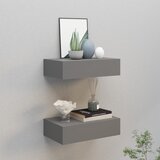  Zidne police s ladicama 2 kom sive 40 x 23,5 x 10 cm MDF | shoptok.hr