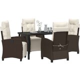 vidaXL 5-delni vrtni jedilni set Rjava Poly Ratan, (22087201) | Shoptok.si