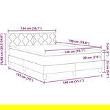  Krevet s podnicom i madracem &amp LED Crni 140x190 cm Baršun | shoptok.hr
