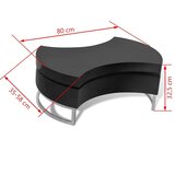  Stolić za Kavu Podesivog Oblika Visoki Sjaj Crni - Crna 1 | shoptok.hr