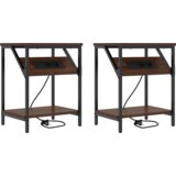 vidaXL Nočne omarice 2 pcs Rjavi hrast 38 x 30 x 48 cm Konstruiran les | Shoptok.si