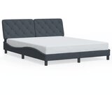  The Living Store Posteljni okvir z LED lučkami temno siv 160x200 cm žamet - Posteljni Okvir, (21493261) Cene