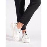 Shelvt White leather platform sneakers | shoptok.hr