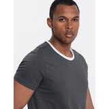 Ombre Men's t-shirt with raw finish - dark grey Cijene