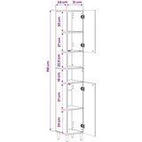  Kupaonski ormar s otvorenom policom DELFT Crna 30 x 31 x 190 cm | shoptok.hr