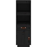  Visoka komoda crni 34 x 40 x 108,5 cm od masivne borovine | Eponuda.ba