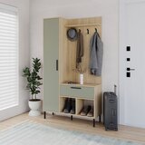 Marckeric Zeleni/u prirodnoj boji set za hodnik u dekoru hrasta 108x195x35 cm Heidy – | shoptok.hr