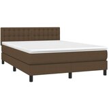  Krevet box spring s madracem LED tamnosmeđi 140x190 cm tkanina | shoptok.hr