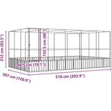  Kavez za ptice s produžetkom srebrni 518x307x212 cm čelični | Eponuda.com