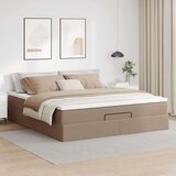 vidaXL Otomanski posteljni okvir z vzmetnico kapučino 180x200 cm, (21609186) | Shoptok.si