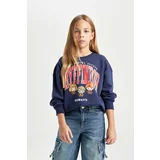 Defacto Girl Navy Blue Harry Potter Relax Fit Crew Neck Sweatshirt