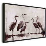  Slika - Herons painted with ink 90x60 U crnom drvenom okviru | shoptok.hr