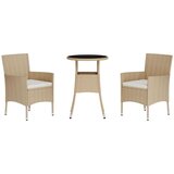  3-dijelni vrtni bistro set od poliratana s jastucima bež | shoptok.hr