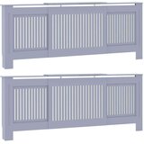 vidaXL Pokrov radiatorja 2 pcs Siva 205x20.5x81.5cm Konstruiran les | Shoptok.si