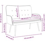 SOFA za dvije osobe Tamno siva 115 x 61 x 87 cm tkanina | shoptok.hr