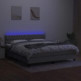  box spring s madracem LED svjetlosivi 180x200 cm tkanina | shoptok.hr