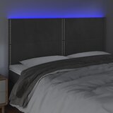  LED uzglavlje tamnosivo 180x5x118/128 cm baršunasto | shoptok.hr