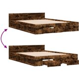 vidaXL Okvir kreveta s ladicama boja hrasta 150x200 cm drveni | shoptok.hr