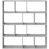 vidaXL Knjižna omara betonsko siva 132x29x141,5 cm inženirski les | Shoptok.si