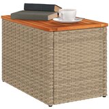  Vrtni bočni stolići 2 kom bež 55 x 34 x 37 cm poliratan i drvo | shoptok.hr