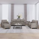vidaXL 4-dijelni set sofa s jastucima smeđesivi od tkanine Cijene