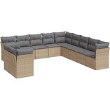 The Living Store Vrtna sedežna garnitura 11-delna z blazinami bež poli ratan - Vrtna Sedežna Garniture, (21460375) | Shoptok.si