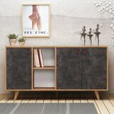 Woody Fashion komoda Planky 140x86x40cm hrast-tamnosiva | Eponuda.ba