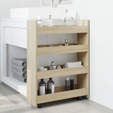 Uska kolica za pohranu s 4 razine boja hrasta konstruirano drvo | shoptok.hr
