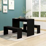 vidaXL 3-dijelni blagovaonski set crni od iverice | shoptok.hr