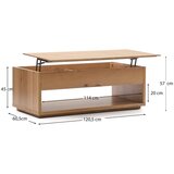 Kave Home Stolić za kavu u dekoru hrasta u prirodnoj boji 60x120 cm Alguema – | shoptok.hr