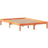 vidaXL Knjižna postelja brez vzmetnice vošč. rjava 160x200 cm borovina | Shoptok.si