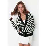 Trendyol Black Striped Knitwear Cardigan Cene
