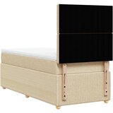  Krevet s oprugama i madracem krem 90 x 190 cm od tkanine | shoptok.hr