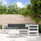 Maison Chic Seti vrtnega pohištva - Vrtna garnitura - Vrtni pohištvo set 6-delna bela trdna borovina, (21816115) | Shoptok.si