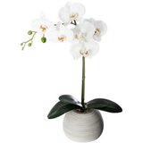 Atmosphera UMJETNO CVIJEĆE ORHIDEJA 53CM BIJELA TEGLA CEMENT/PLASTIKA | shoptok.hr
