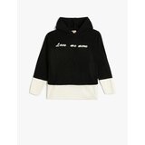 Koton Hooded Knitwear Sweater Color Block Embroidered Long Sleeve Cene