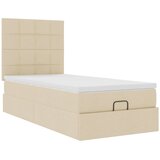  Otomanski okvir kreveta s madraca krem 80x200cm od tkanine | shoptok.hr