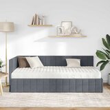  Kutni krevetni okvir s madracem s uzglavljem 2 kom. Siva Baršun - Tamno siva 90 x 200 cm | shoptok.hr